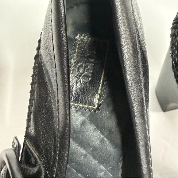 Clarks Black Leather block heel Pump with Strap Women Dress Shoes size 5 - Picture 6 of 9